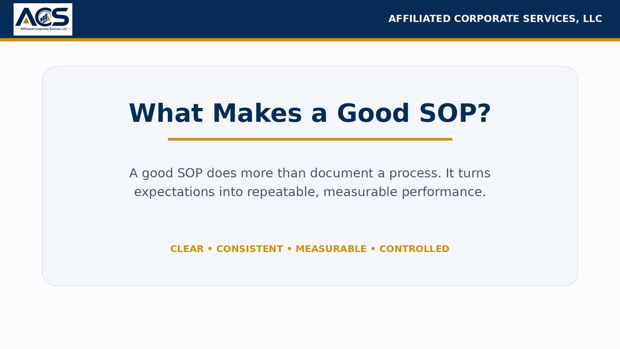Title frame from the ACS animated guide What Makes a Good SOP?